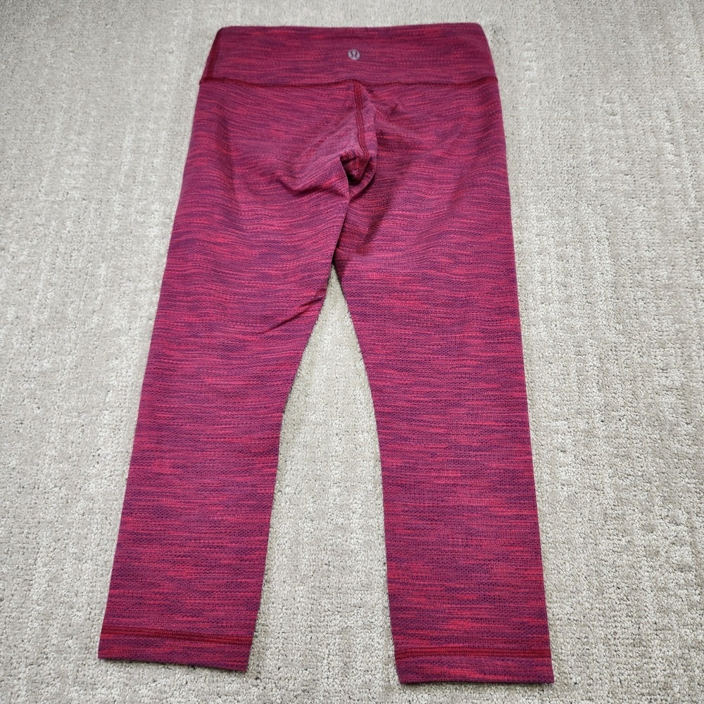 Lululemon Pants Womens 4 Wunder Under Crop II Tights Yoga Stretch‎ Spacedye Gym - Picture 3 of 9
